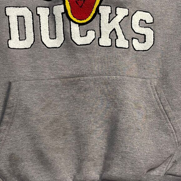 Disney Women's Donald Duck Head Heather Grey Sweatshirt Vintage Size L Chenille - Picture 4 of 4